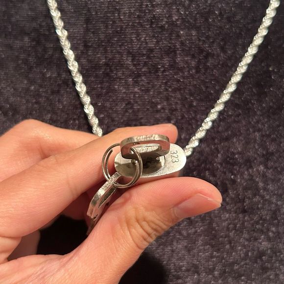 (Rare) Louis Vuitton #323 Lock and Key Silver with 925 Silver Chain 20” - Picture 7 of 11